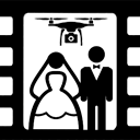 icono video boda con dron