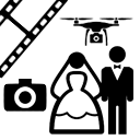 icono video y foto boda con dron